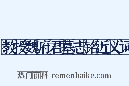 教授魏府君墓志铭近义词是什么意思的图片